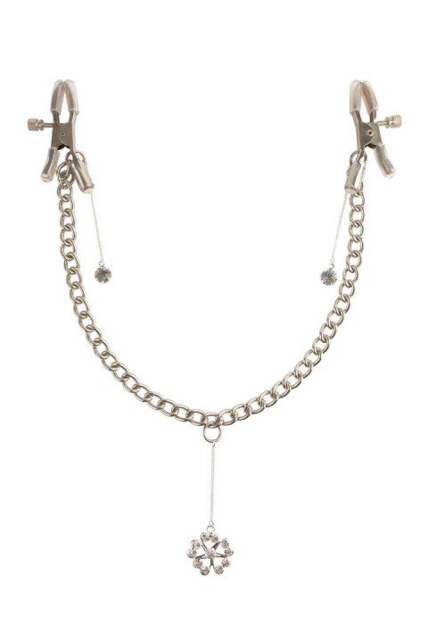 FETISH FANTASY SERIES CRYSTAL NIPPLE CLAMPS SILVER TONGA