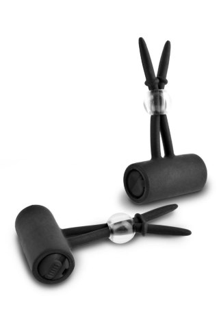 FETISH FANTASY SERIES LIMITED EDITION VIBRATING SILICONE NIPPLE LASSOS BLACK TONGA