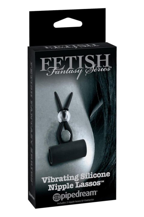 FETISH FANTASY SERIES LIMITED EDITION VIBRATING SILICONE NIPPLE LASSOS BLACK TONGA