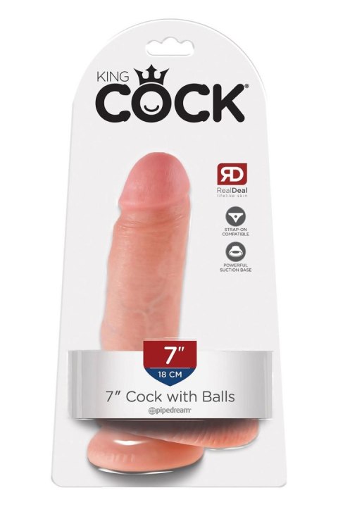 KING COCK 7 INCH COCK WITH BALLS LIGHT TONGA