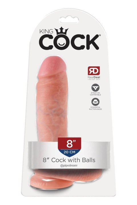 KING COCK 8 INCH COCK WITH BALLS LIGHT TONGA
