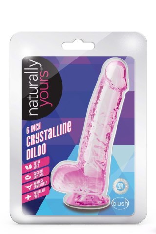 NATURALLY YOURS  6" CRYSTALLINE DILDO ROSE TONGA