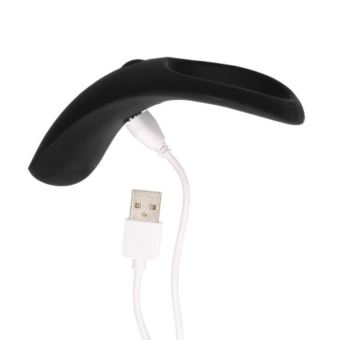 Pointed Vibrating Cock Ring - Licorice Black SHOTS