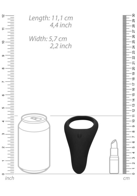 Pointed Vibrating Cock Ring - Licorice Black SHOTS
