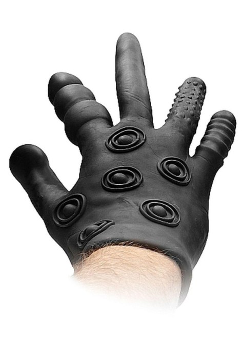 Silicone Stimulation Glove - Black SHOTS