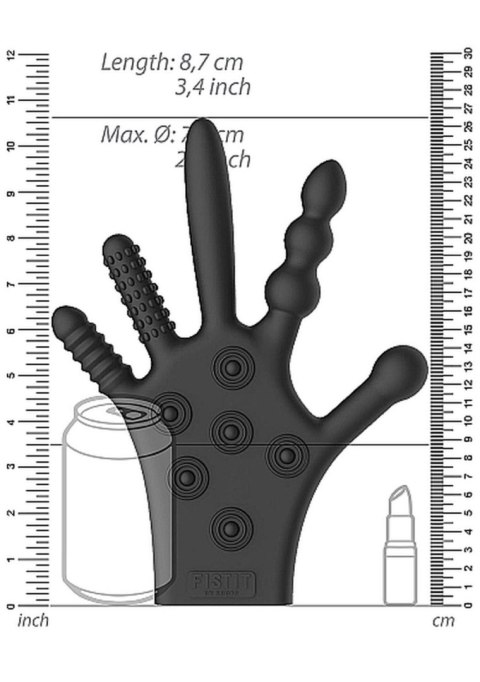 Silicone Stimulation Glove - Black SHOTS
