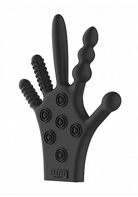 Silicone Stimulation Glove - Black SHOTS