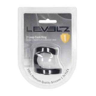 2 Loop Silicone Cockring - Black SHOTS