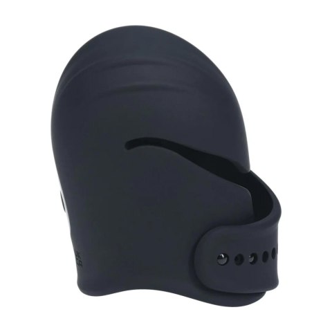 Adjustable Vibrating Silicone Penis Head Stimulator - Black SHOTS
