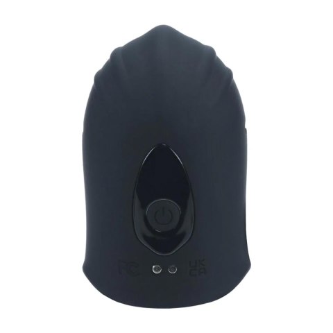 Adjustable Vibrating Silicone Penis Head Stimulator - Black SHOTS