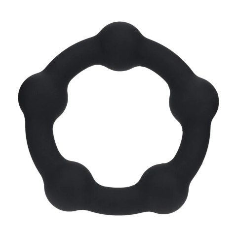 Beaded Silicone Cockring - M - 35mm - Black SHOTS