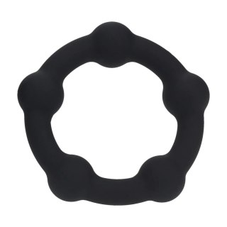 Beaded Silicone Cockring - S - 30mm - Black SHOTS