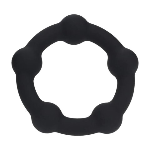 Beaded Silicone Cockring - S - 30mm - Black SHOTS