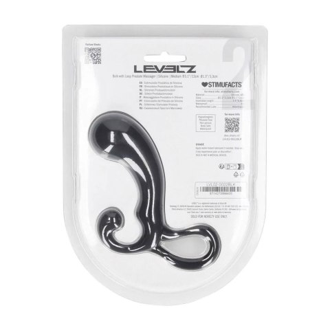 Bulb with Loop Silicone Prostate Massager - M - Black SHOTS
