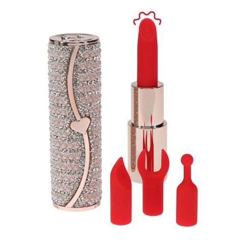 Candy - Lipstick Vibrator with 4 Attachments - Pink SHOTS