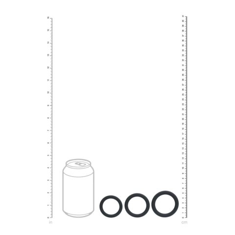 Classic Silicone Cockring Set of 3 - L/XL/XXL - Black SHOTS