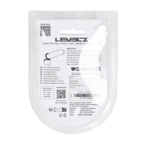Double O Silicone Cockring - S - Black SHOTS