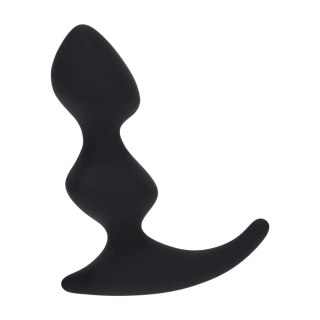 Full Double Ripple Silicone Prostate Massager - Black SHOTS