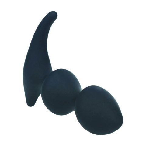 Full Double Ripple Silicone Prostate Massager - Black SHOTS
