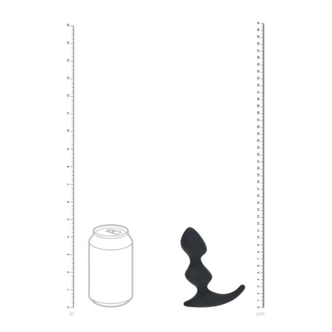 Full Double Ripple Silicone Prostate Massager - Black SHOTS