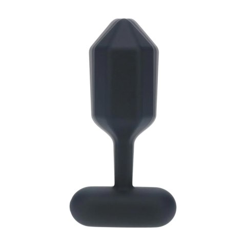 Hexagonal Vibrating Silicone Anal Plug - L - Black SHOTS