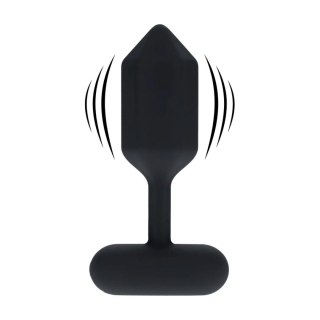 Hexagonal Vibrating Silicone Anal Plug - M - Black SHOTS