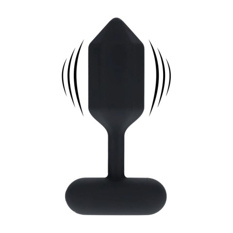 Hexagonal Vibrating Silicone Anal Plug - M - Black SHOTS