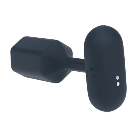 Hexagonal Vibrating Silicone Anal Plug - M - Black SHOTS