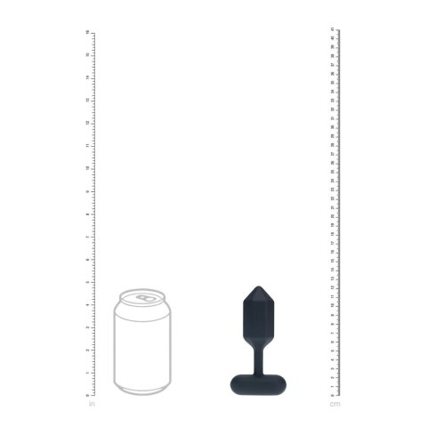 Hexagonal Vibrating Silicone Anal Plug - M - Black SHOTS