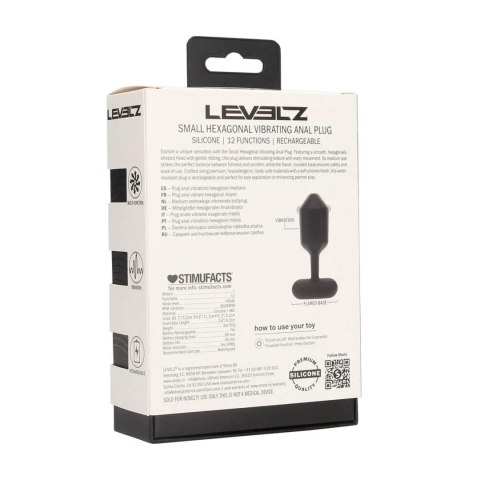 Hexagonal Vibrating Silicone Anal Plug - S - Black SHOTS