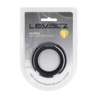Liquid Silicone Cockring - L - Black SHOTS