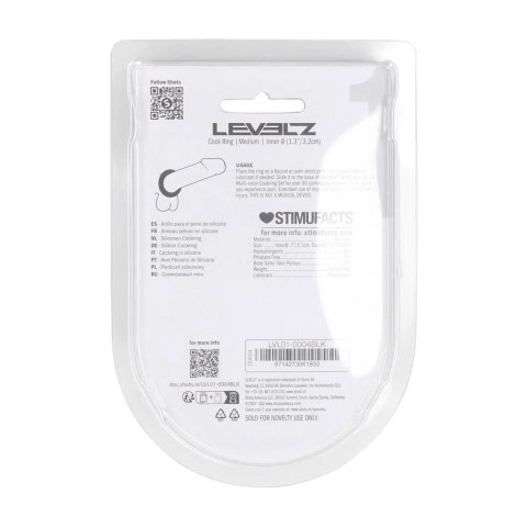 Liquid Silicone Cockring - M - Black SHOTS