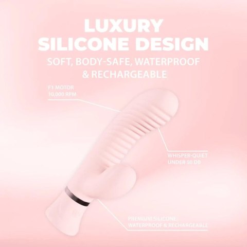 Mystique - Ribbed Rabbit Vibrator - Pink SHOTS