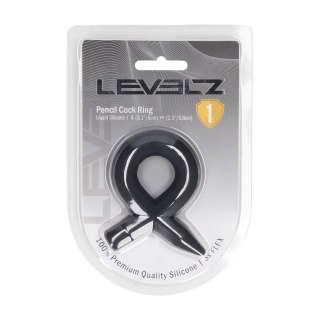 Pencil Liquid Silicone Cockring - Black SHOTS