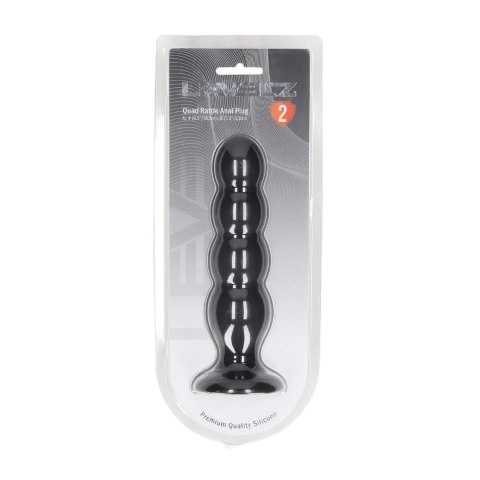 Quad Rattle Liquid Silicone Anal Plug - XL - Black SHOTS