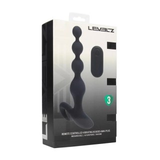 Remote Control Beaded Vibrating Silicone Anal Plug - Black SHOTS