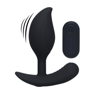 Remote Control Vibrating Liquid Silicone Anal Plug - Black SHOTS