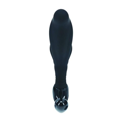 Rippled with Hard Loop Silicone Prostate Massager - S - Black SHOTS