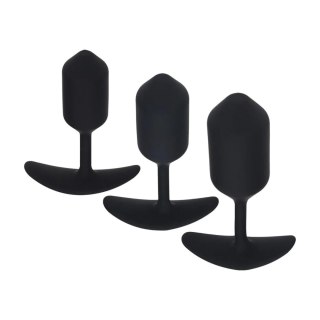 Silicone Weighted Anal Plug Training Set of 3 - Black SHOTS