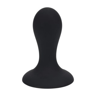 Single Rattle Liquid Silicone Anal Plug - S - Black SHOTS