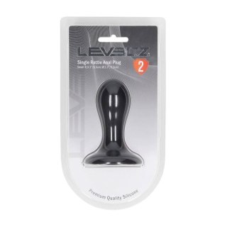 Single Rattle Liquid Silicone Anal Plug - S - Black SHOTS