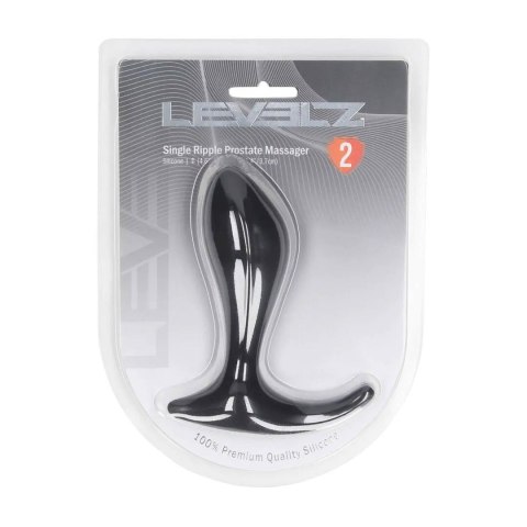 Single Ripple Silicone Prostate Massager - Black SHOTS
