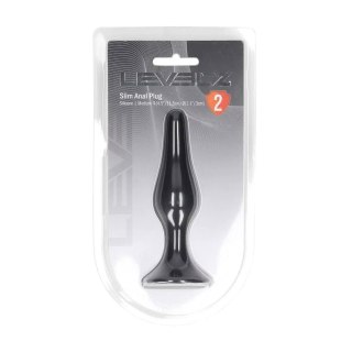 Slim Silicone Anal Plug - M - Black SHOTS
