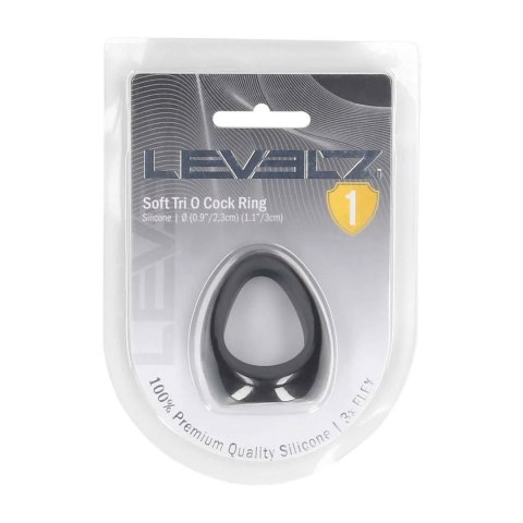 Soft Tri O Silicone Cockring - Black SHOTS
