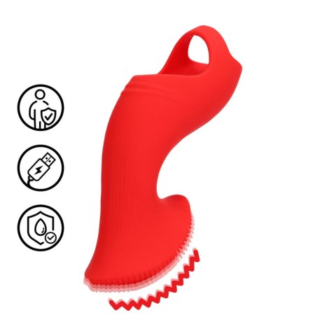 Textured Finger Vibrator - Sunrise Red SHOTS