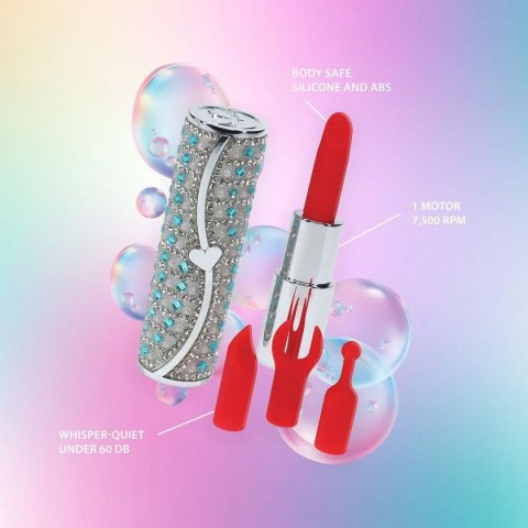 Tiffany - Lipstick Vibrator with 4 Attachments - Blue SHOTS