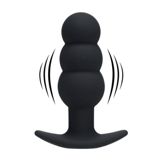 Tri Bulb Vibrating Silicone Anal Plug - Black SHOTS