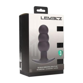 Tri Bulb Vibrating Silicone Anal Plug - Black SHOTS