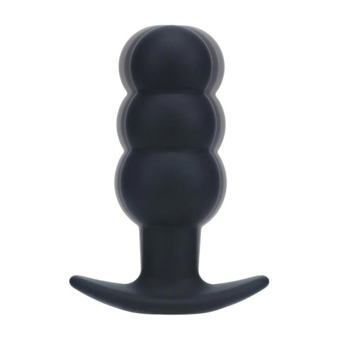 Tri Bulb Vibrating Silicone Anal Plug - Black SHOTS