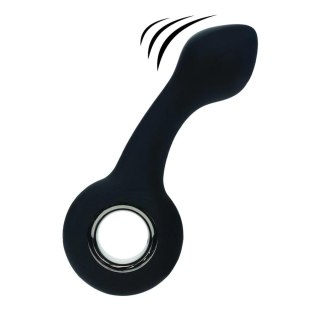 Vibrating Bulb Silicone Prostate Massager with Loop - Black SHOTS